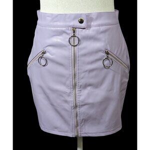 Salty Pastel Purple Faux Leather Mini Skirt Size Medium